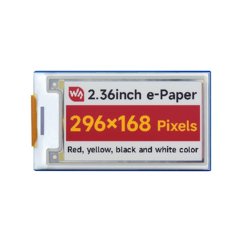 2.36inch E-Paper Module (G), 296x168, Red/Yellow/Black/White