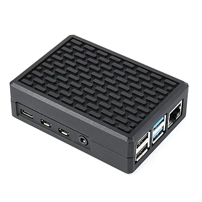 Aluminum Grid Grooved Case for Raspberry Pi 4, Inner Heatsink Pillars
