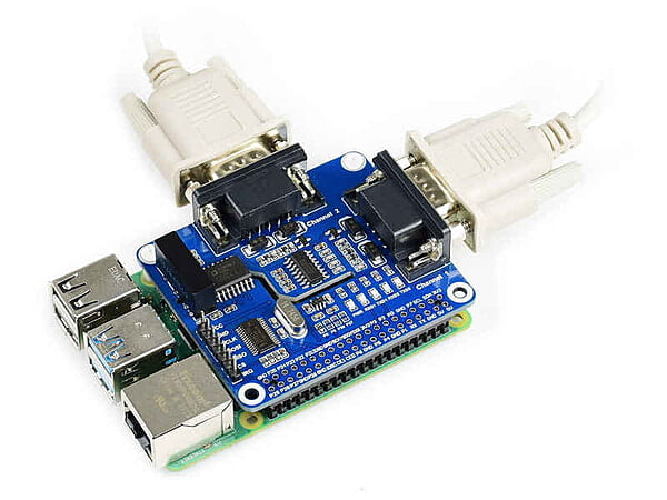 2-Channel Isolated RS232 Expansion HAT for Raspberry Pi