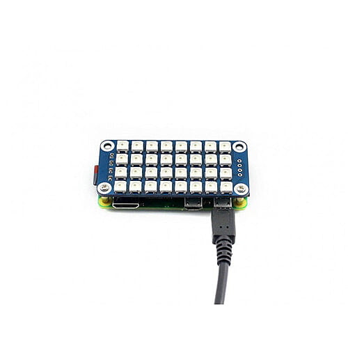 True color RGB LED HAT for Raspberry Pi, Colorful Display, 4x8 Grid - Waveshare