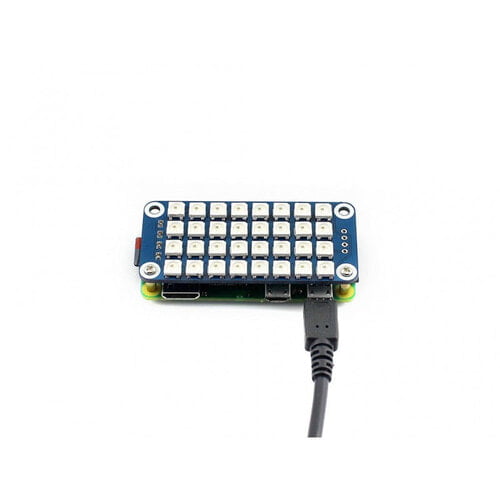 True color RGB LED HAT for Raspberry Pi, Colorful Display, 4x8 Grid - Waveshare