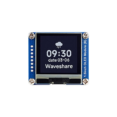 1.5inch OLED Display Module, 128x128 Resolution, SPI / I2C Communication, Black / White Display Color