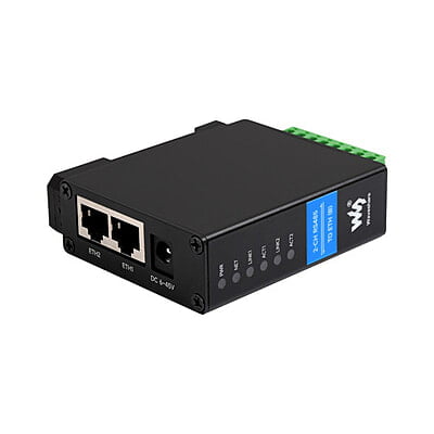 2-Ch RS485 to RJ45 Ethernet Serial Server Rail-mount, Independent Operation