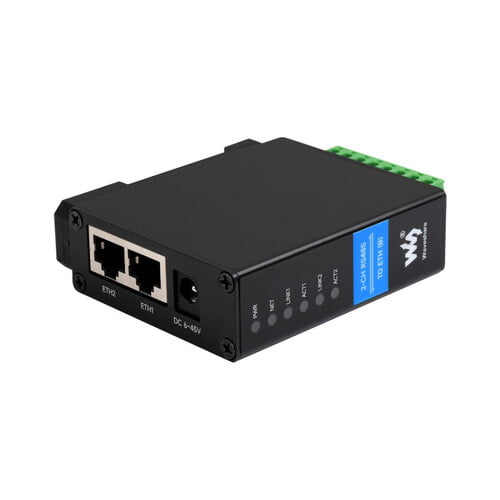 2-Ch RS485 to RJ45 Ethernet Serial Server Rail-mount, Independent Operation