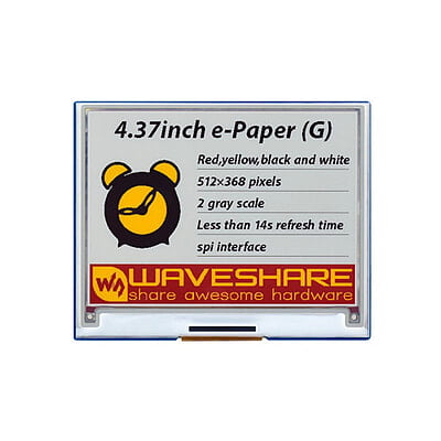 4.37inch E-Paper Module (G) 512x368 Red/Yellow/Black/White