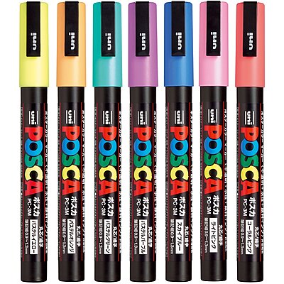PC3M7C MITSUBISHI UNI POSCA MARKER SET, 3M, 7 ASSORTED COLORS PC3M7C MITSUBISHI UNI POSCA MARKER SET, 3M, 7 ASSORTED COLORS