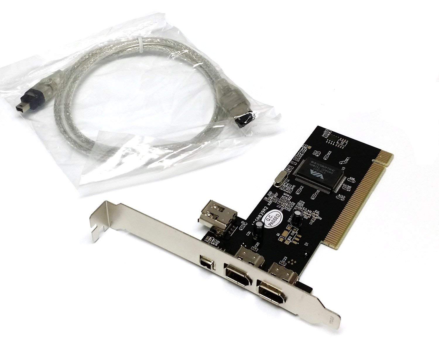 PCI Firewire Card – 3 Ports IEEE 1394 High-Speed Firewire 400 Adapter for PC, Ideal for Digital Cameras, External Drives, and More PCI Firewire Card – 3 Ports IEEE 1394 High-Speed Firewire 400 Adapter for PC, Ideal for Digital Cameras, External Drives, and More