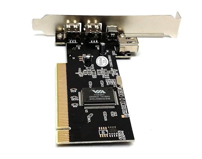 PCI Firewire Card – 3 Ports IEEE 1394 High-Speed Firewire 400 Adapter for PC, Ideal for Digital Cameras, External Drives, and More PCI Firewire Card – 3 Ports IEEE 1394 High-Speed Firewire 400 Adapter for PC, Ideal for Digital Cameras, External Drives, and More
