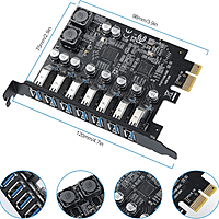 Zigdeal PCI-E to 7-Port USB 3.0 Expansion Card – High-Speed USB Adapter for Desktop PC