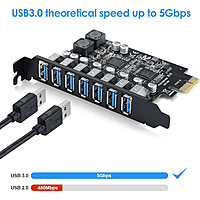 Zigdeal PCI-E to 7-Port USB 3.0 Expansion Card – High-Speed USB Adapter for Desktop PC