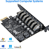 Zigdeal PCI-E to 7-Port USB 3.0 Expansion Card – High-Speed USB Adapter for Desktop PC