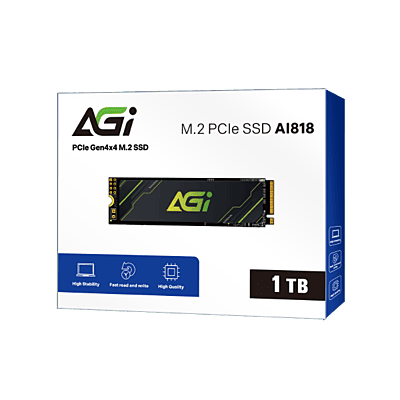 AGI PCIe NVMe M.2 SSD, Gen4x4, 3D TLC NAND, Heatsink, 4770/2890MB/s, AI818-1 TB