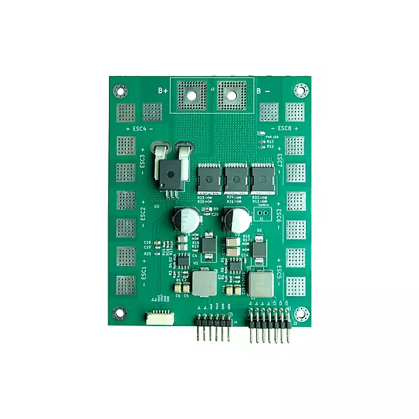 400A power distribution board for drone with 8x 60A outputs and dual BEC
