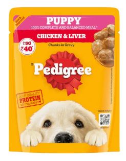 Pedigree Chicken and Liver Chunks in Gravy Puppy Dog Wet Food