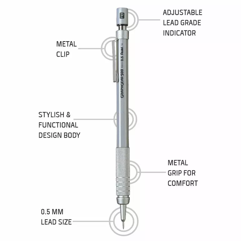 PENTEL MECH PENCIL - 515 0.5 GRAPH GEAR PENTEL MECH PENCIL - 515 0.5 GRAPH GEAR