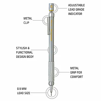 PENTEL MECH PENCIL - 519 0.9 GRAPH GEAR