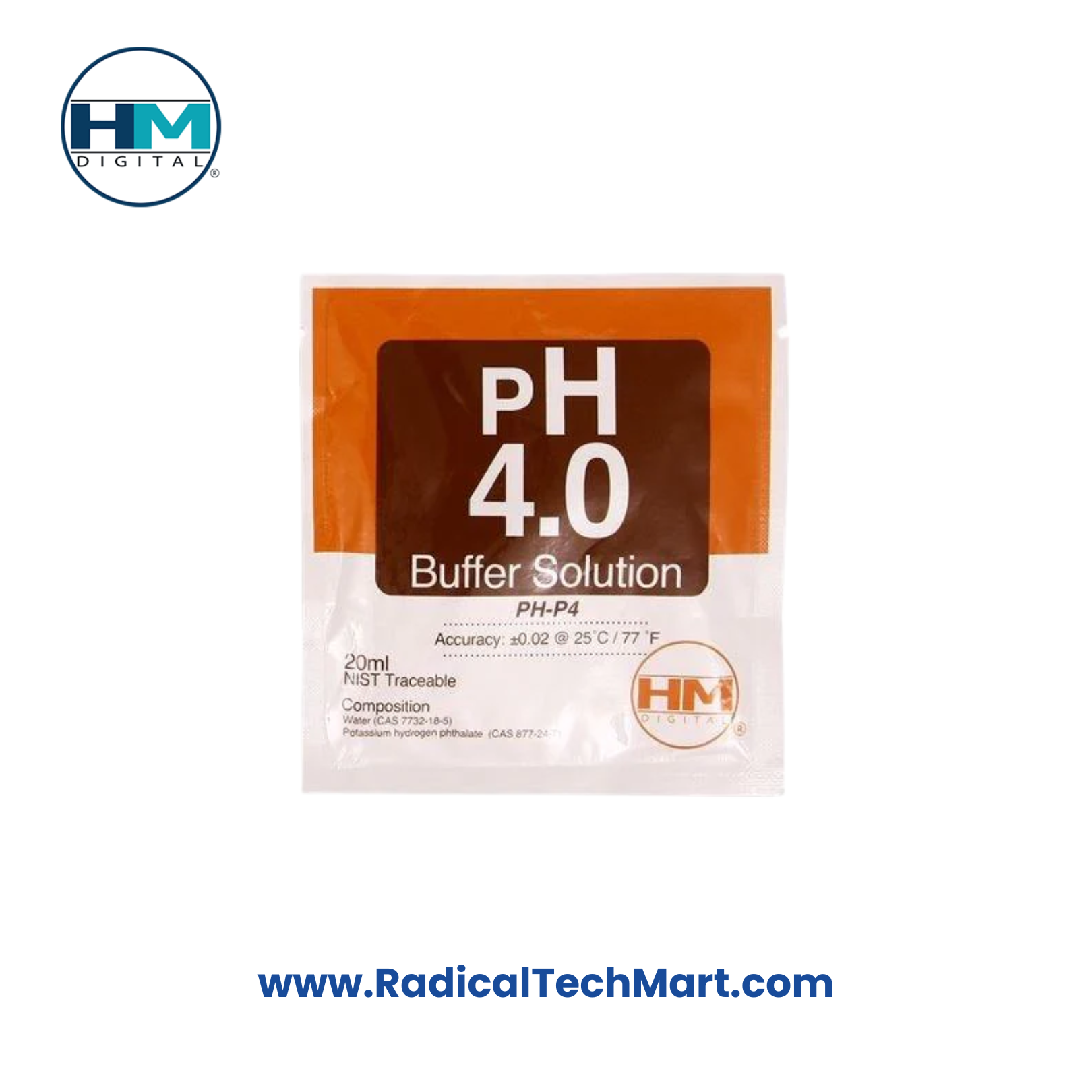 HM Digital PH-P4 20ml pH 4.0 Calibration Solution Sachet