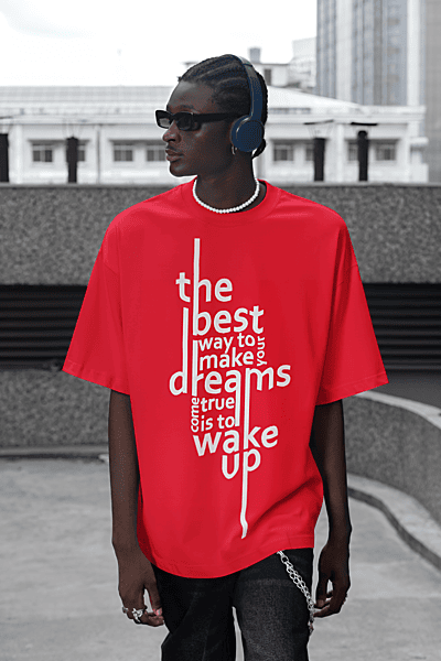 Philosophical Quote red oversized tshirt