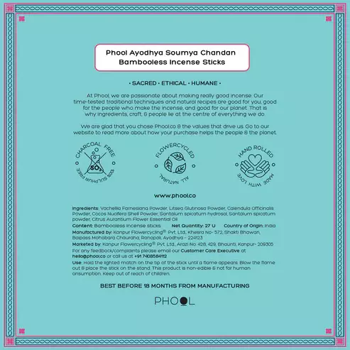 Phool SOUMYA CHANDAN Bambooless Incense Sticks