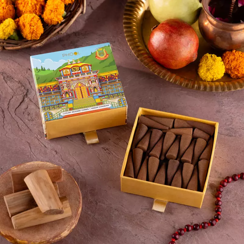 Phool KESAR CHANDAN Incense Cones