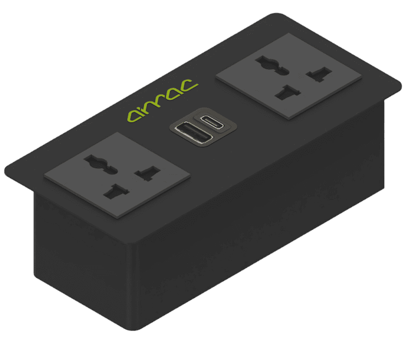 Aimac Power IN DESK PID22 Black Matte