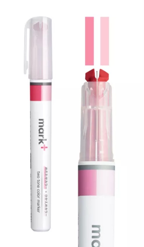Kokuyo Highlighter Pen 2 Tone Mark Tus Pink
