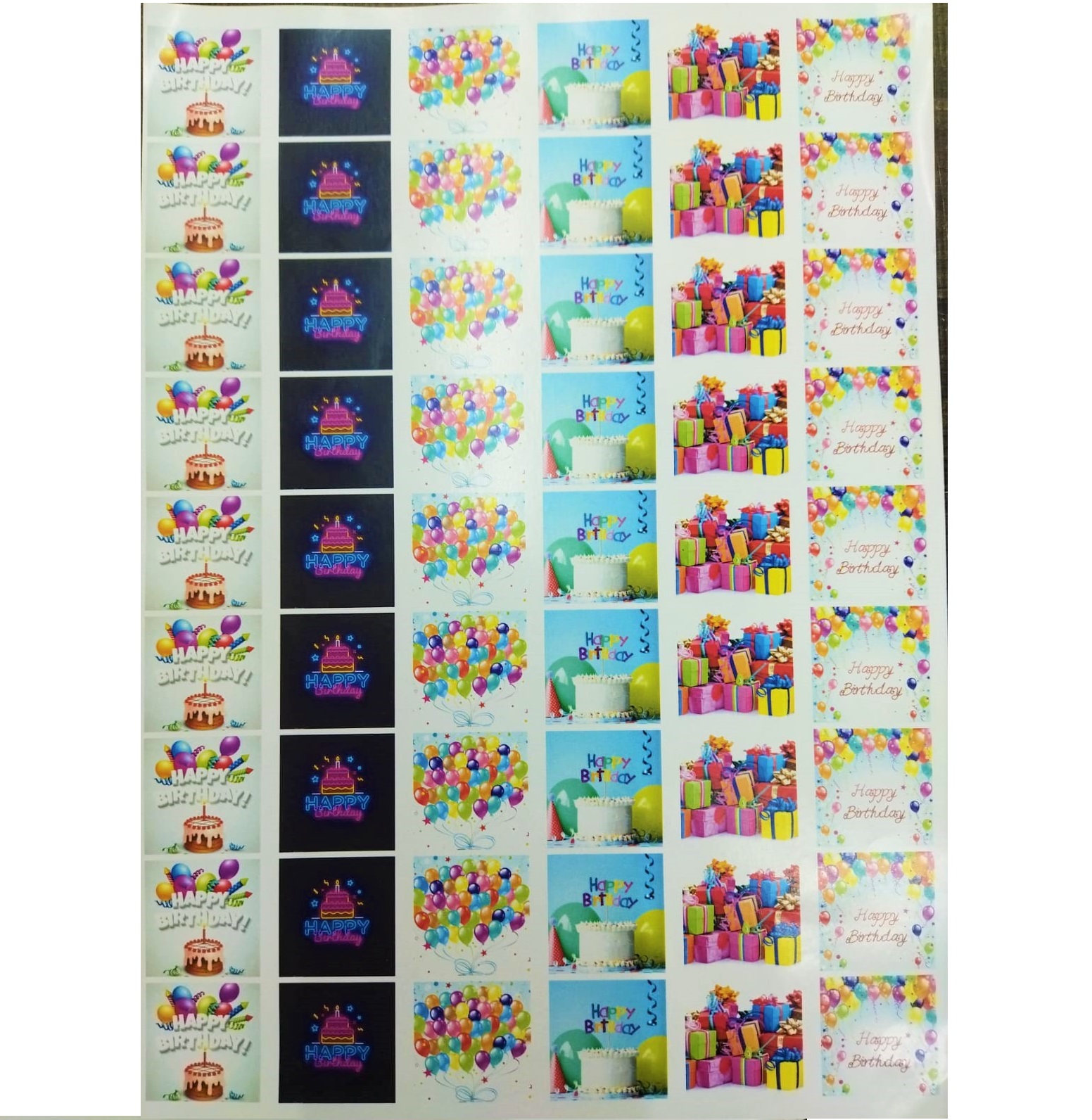 Sheet of 54 stickers
