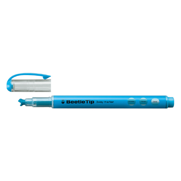 Kokuyo Three-way Fluorescent Marker Beetle Tip Light Blue