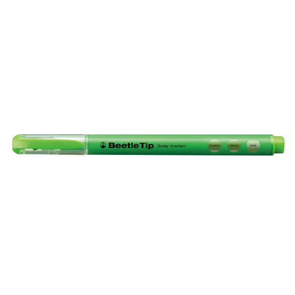 Kokuyo Three-way Fluorescent Marker Beetle Tip Light Green