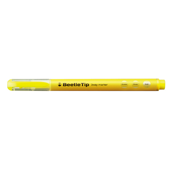 Kokuyo Three-way Fluorescent Marker Beetle Tip Yellow
