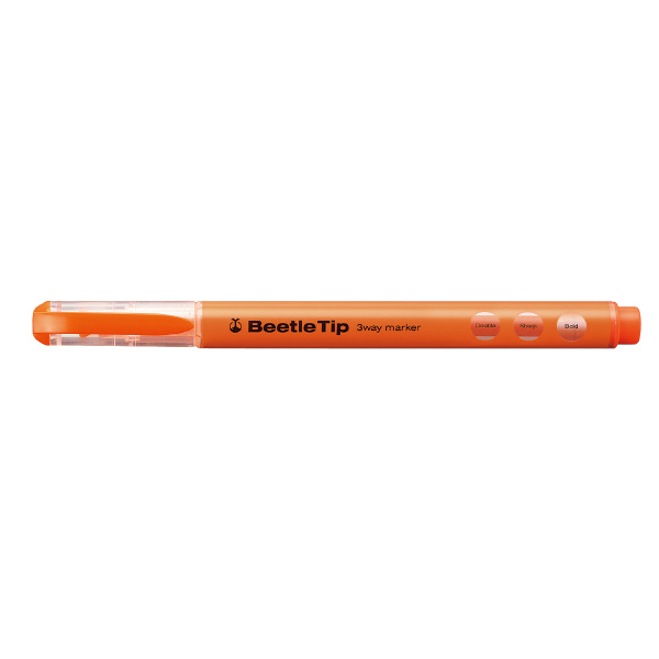 Kokuyo Three-way Fluorescent Marker Beetle Tip Orange