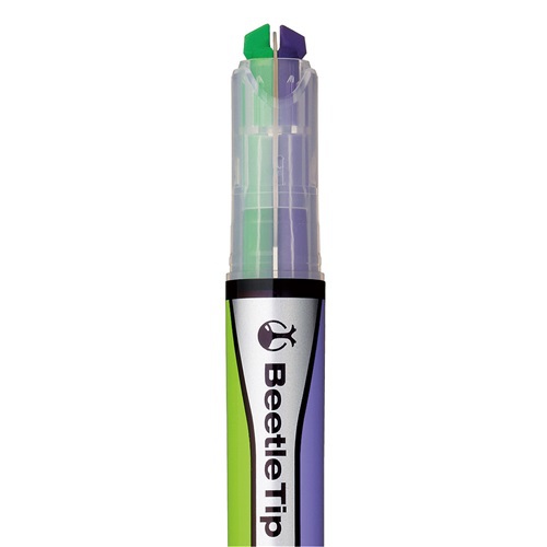 Kokuyo Two-Color Fluorescent Marker Beetle Tip Dual Color VI/GR