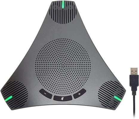 USB Wired Conference Speakerphone with Dual USB Hub, Noise Reduction/Echo Cancellation, 360° Voice Pickup & Noise Reduction. Suitable for Small Business Meetings Having max 8-10 People
