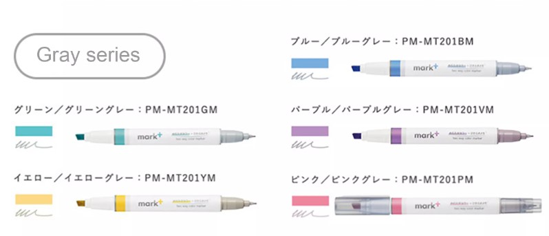 Kokuyo Mark Plus Two Way Color Marker Gray
