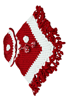 Handknitted Woolen Poncho with Cap for kids (1 - 2 Years) || Red and White || Sweater