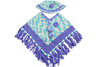 Handknitted multicolored woolen poncho with cap for kids between 6 months and 1 year || beautiful design and excellent finish and amazing crotchet work-PN2413