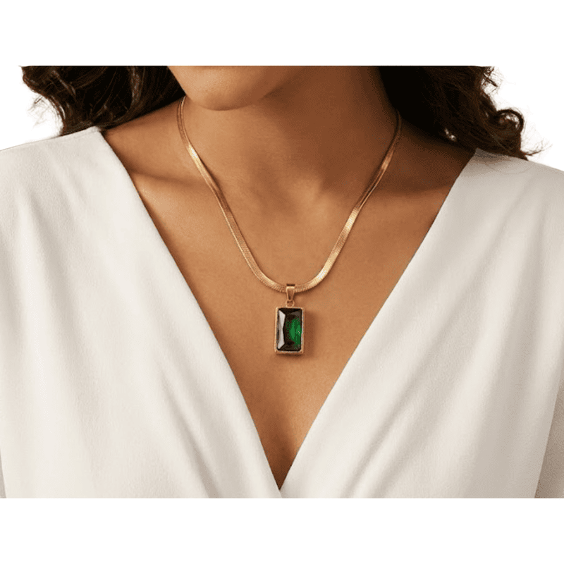 Florium™ : Minimalist Solitaire Pendant with Fine Link Chain  [PNSS-01]