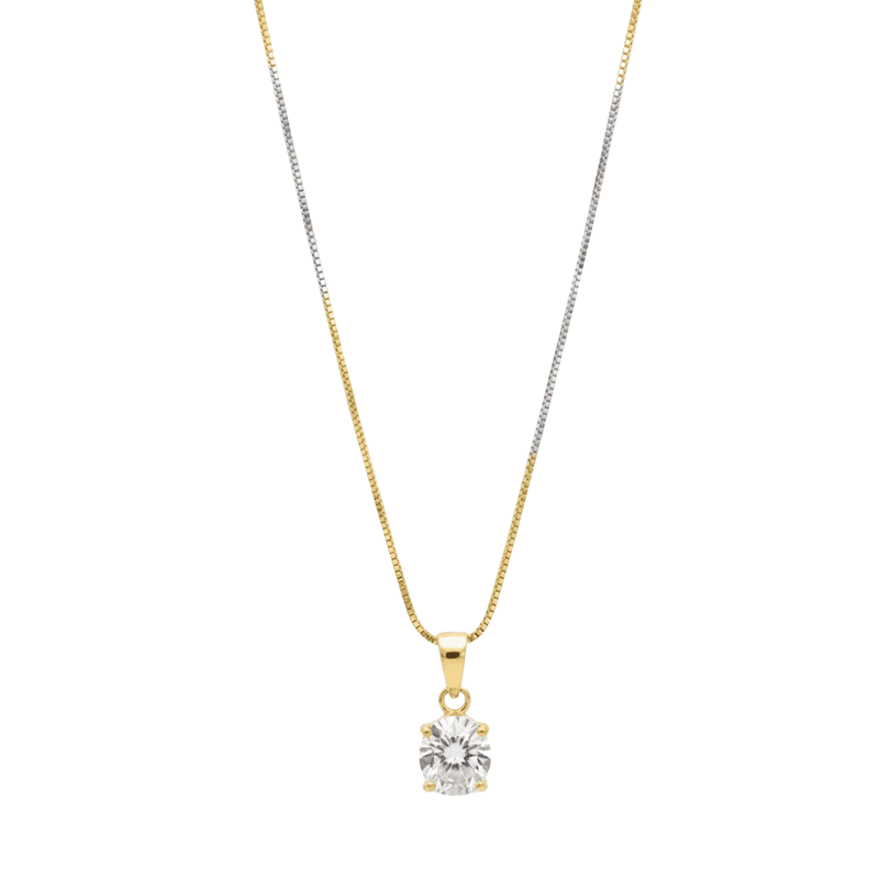 Florium™ : Minimalist Solitaire Pendant with Fine Link Chain  [PNSS-10]