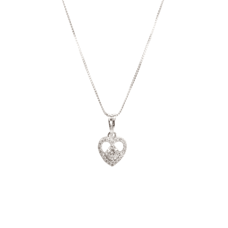 Florium™ : Minimalist Solitaire Pendant with Fine Link Chain  [PNSS-11]