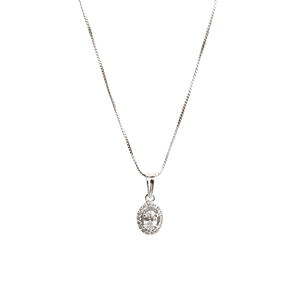 Florium™ : Minimalist Solitaire Pendant with Fine Link Chain  [PNSS-13]