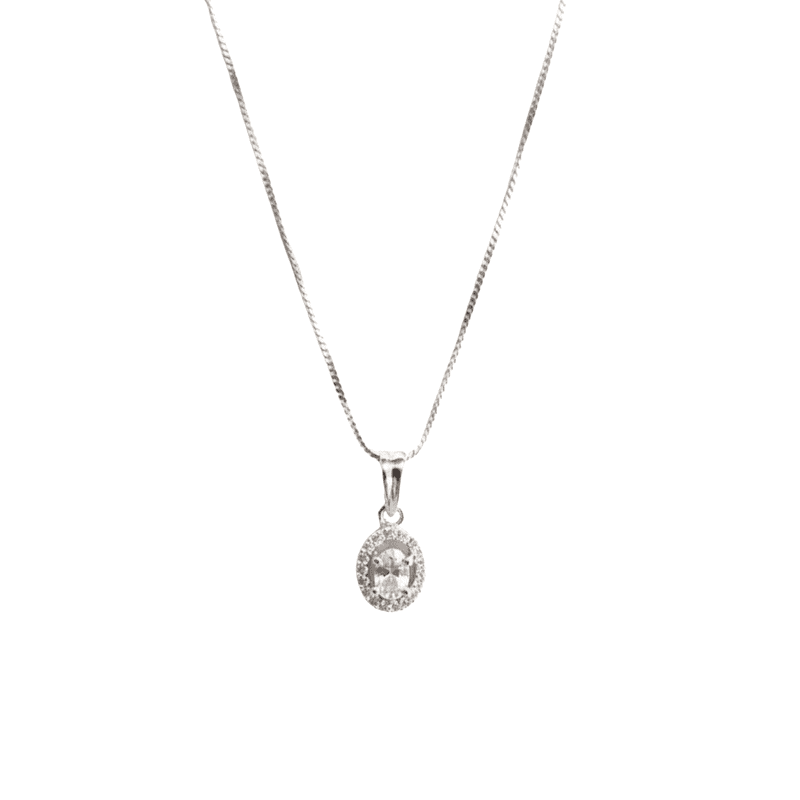 Florium™ : Minimalist Solitaire Pendant with Fine Link Chain  [PNSS-13]
