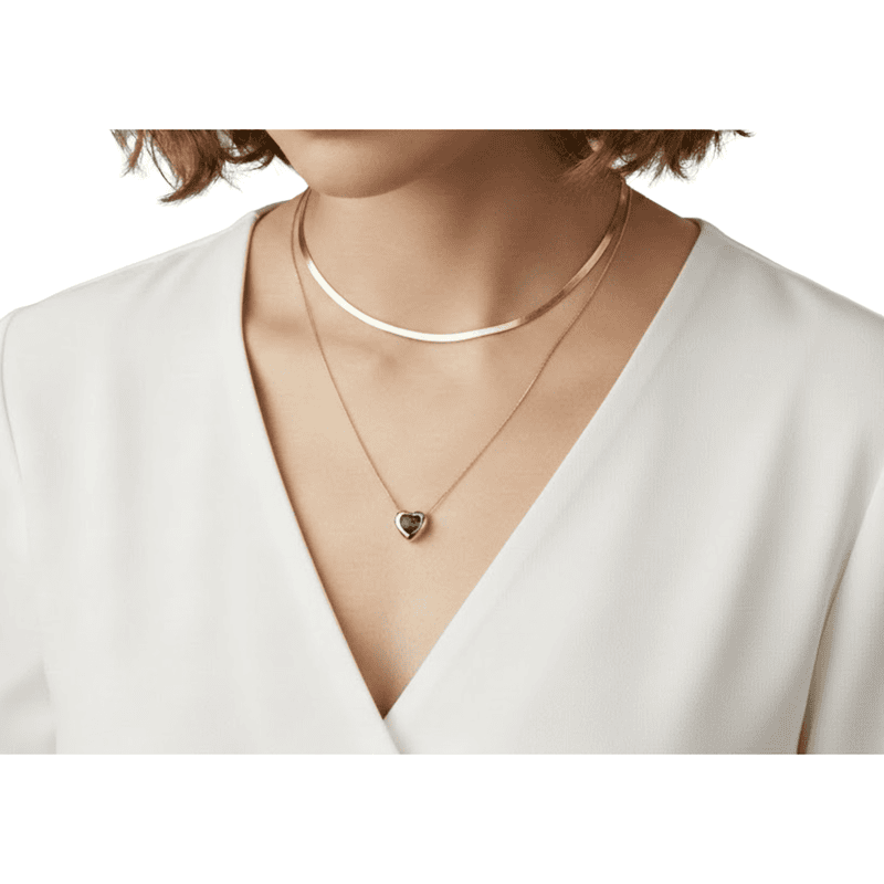 Florium™ : Minimalist Solitaire Pendant with Fine Link Chain   [PNSS-14]