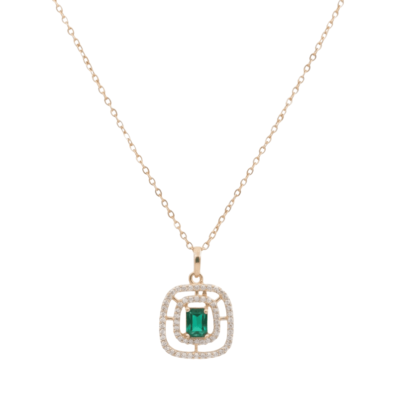 Florium™ : Minimalist Solitaire Pendant with Fine Link Chain   [PNSS-15]