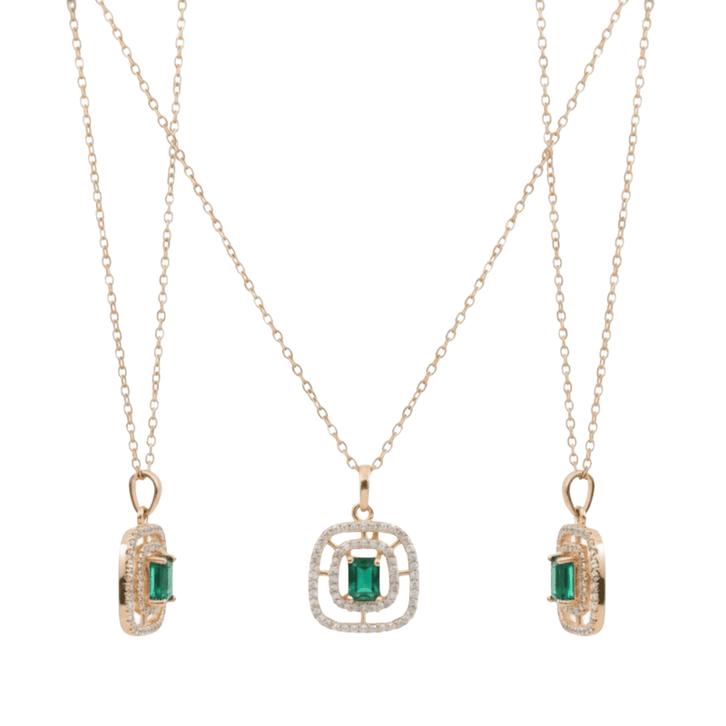 Florium™ : Minimalist Solitaire Pendant with Fine Link Chain   [PNSS-15]