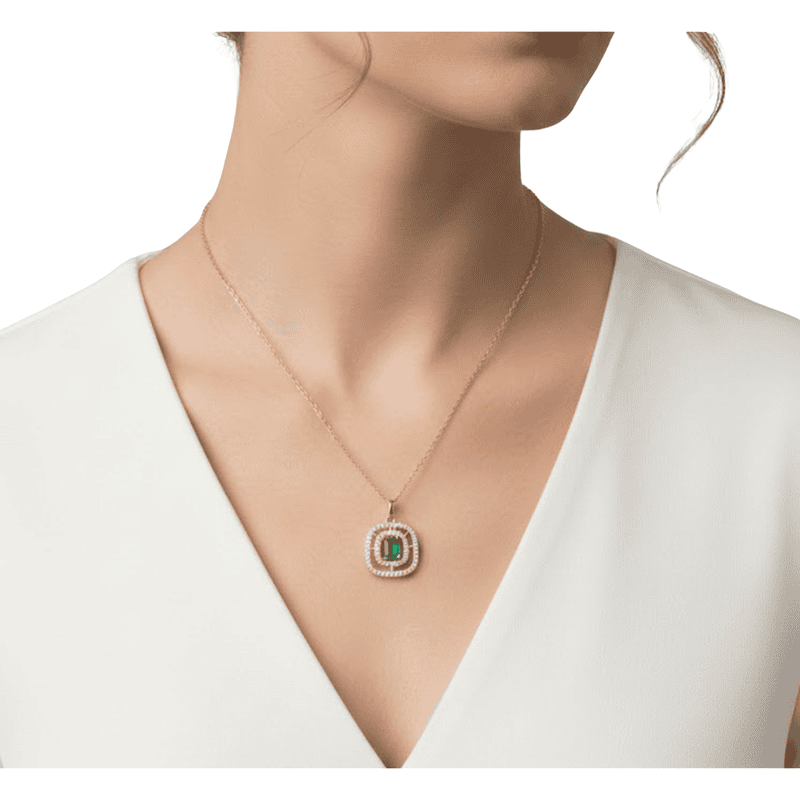 Florium™ : Minimalist Solitaire Pendant with Fine Link Chain   [PNSS-15]