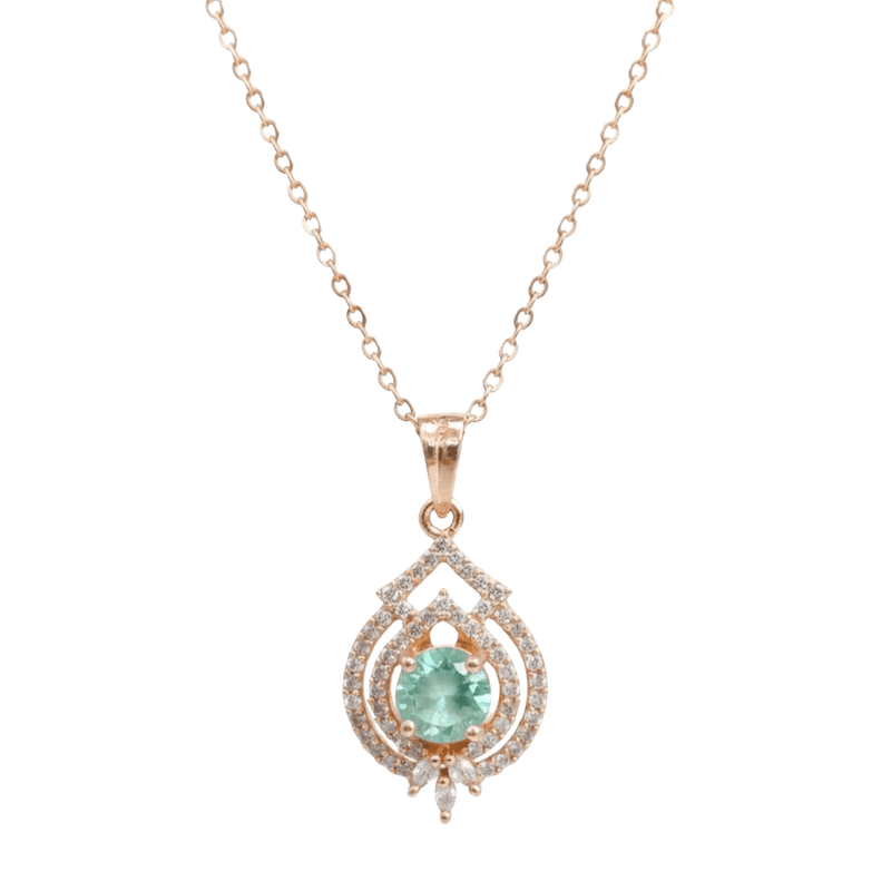 Florium™ : Minimalist Solitaire Pendant with Fine Link Chain   [PNSS-16]