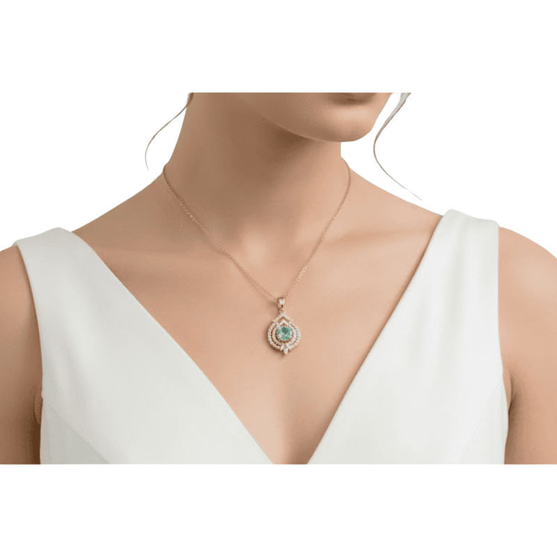 Florium™ : Minimalist Solitaire Pendant with Fine Link Chain   [PNSS-16]