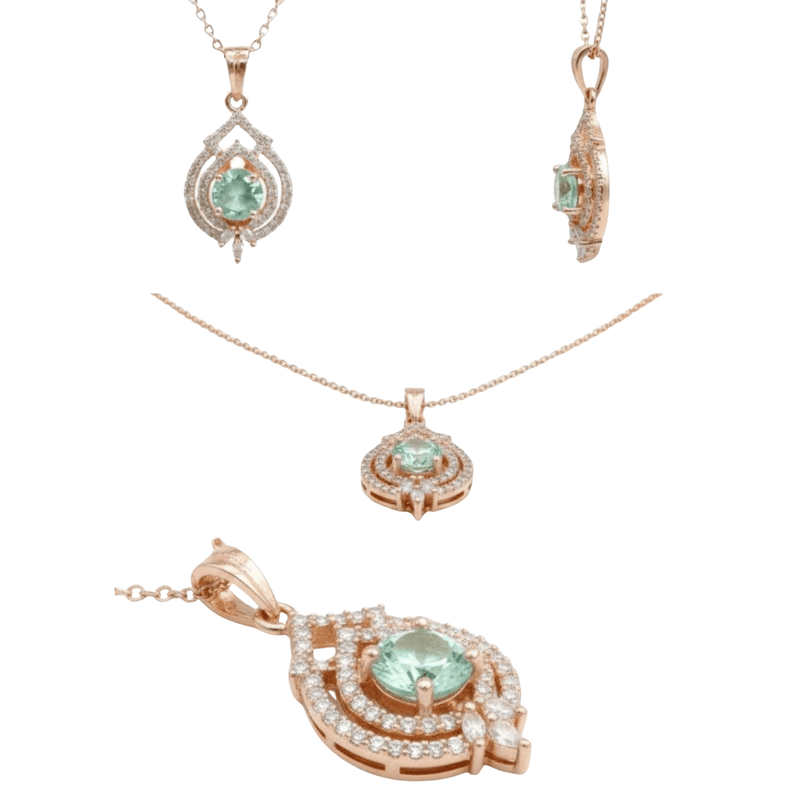 Florium™ : Minimalist Solitaire Pendant with Fine Link Chain   [PNSS-16]