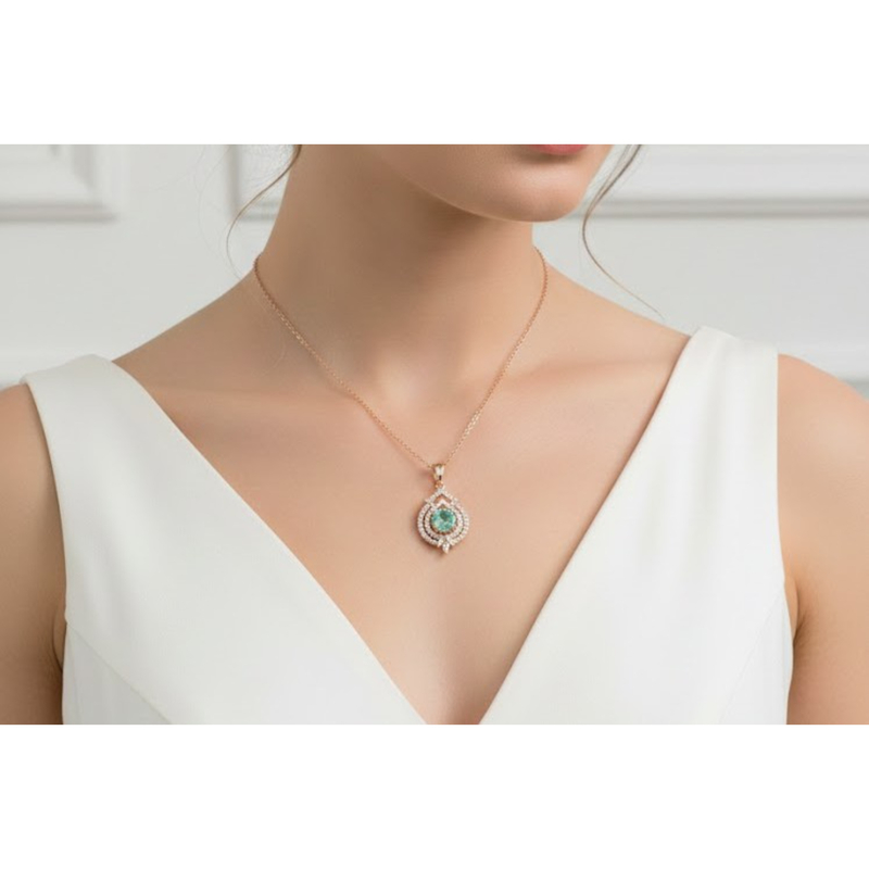 Florium™ Solitaire Pendant Necklace [PNSS-16B]