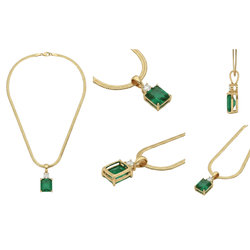 Florium™ : Minimalist Solitaire Pendant with Fine Link Chain   [PNSS-23]